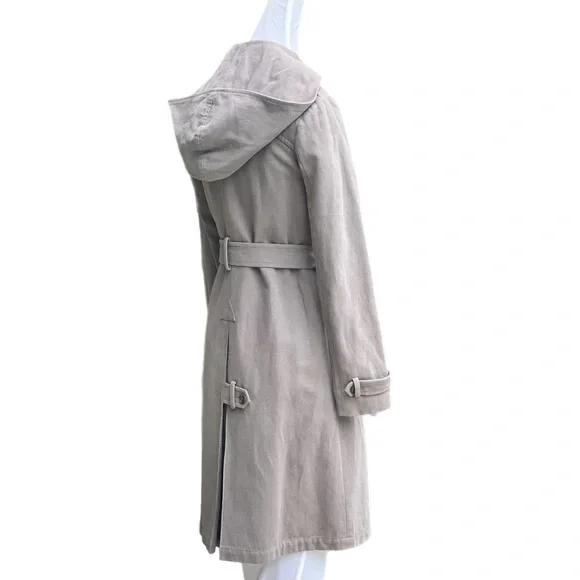Gryphon New York Grey Hoodie Trench Coat Small Excellent used Condition - Picture 4 of 16